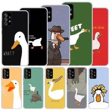 Мягкий чехол с изображением милого гуся и игры для Samsung Galaxy A51 A71 A50 A70 A21S, чехол для телефона A30 A20E A10 A31 A41 A6 A7 A8 A9 Shell Coq Samsung A71
