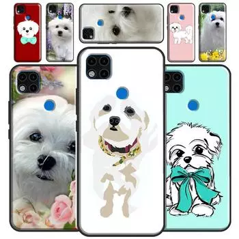 Мягкий чехол с мультяшной мальтийской собакой для Xiaomi Redmi Note 11 Pro Note 10 Pro Note 9 Pro 10S 9S 8T 9A 9C 9T Redmi 7A