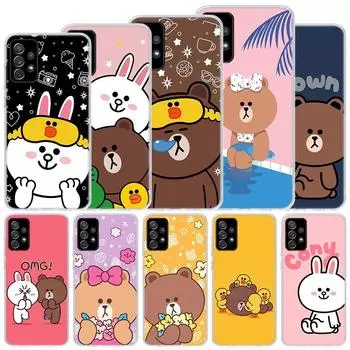 Мягкий чехол с мультяшным медведем B-Brown C-Cony для Samsung Galaxy A52 A53 A32 A22 A12 5G, чехол для телефона A33 A23 A13 A72 A73 A02S A03S A42 Co Samsung A02S