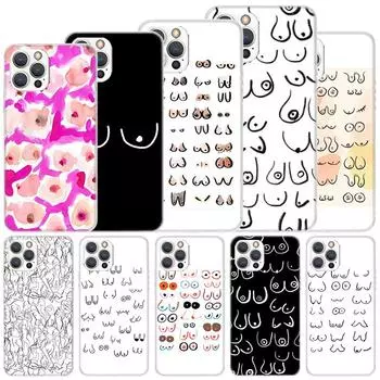 Мягкий чехол с принтом Boobs Art для iPhone 11 12 13 Mini 14 Pro Max Apple Phone Cover X XS XR SE 7 Plus 8 + 6 6S 5S Funda Coque iPhone 11
