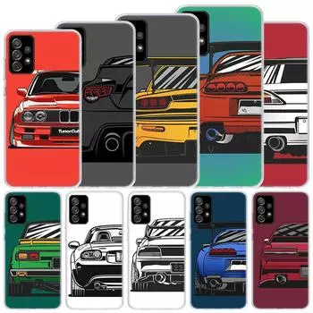 Мягкий чехол с японскими спортивными автомобилями JDM для Samsung Galaxy A52 A53 A32 A22 A12 5G, чехол для телефона A33 A23 A13 A72 A73 A02S A03S A42 Co Samsung A02S