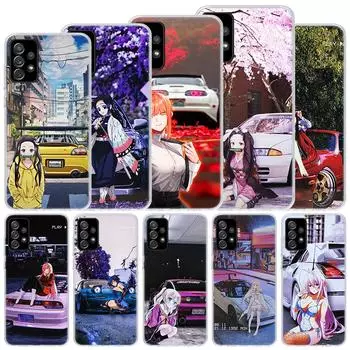 Мягкий чехол с рисунком аниме Girl JDM Sports Car Drift для Samsung Galaxy A52 A53 A32 A22 A12 5G, чехол для телефона A33 A23 A13 A72 A73 A02S A03S A4 Samsung A02S