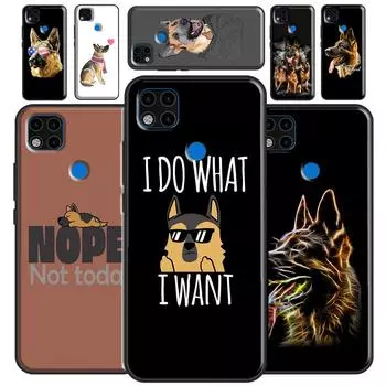 Мягкий чехол с рисунком немецкой овчарки для Xiaomi Redmi Note 11 Pro Note 10 Pro Note 9 Pro 10S 9S 8T 9A 9C 9T Redmi 7A