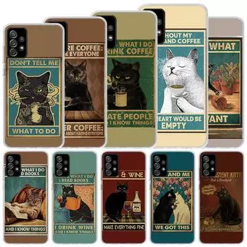 Мягкий чехол с забавным кошкой для повседневной жизни для Samsung Galaxy A52 A53 A32 A22 A12 5G, чехол для телефона A33 A23 A13 A72 A73 A02S A03S A42 Co Samsung A02S