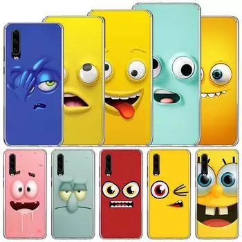 Мягкий чехол с забавным лицом для Huawei P30 Lite P40 P20 P10 P50 Pro, чехол для телефона Mate 20 30 40 10 P30Lite, чехол-корпус Huawei P30