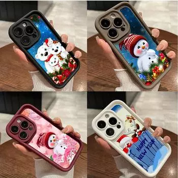 Мягкий чехол Sky Eye Ladder для Samsung A06 A15 A25 A35 A55 A14 A24 A34 S23 S24 FE Все модели Samsung Чехлы для телефонов Чехол NY42 Счастливого Рождества Медведь Олень Samsung A03