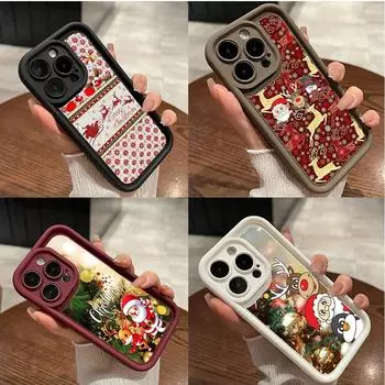 Мягкий чехол Sky Eye Ladder для Samsung A06 A15 A25 A35 A55 A54 S23 S24 FE Все модели Samsung Чехлы для телефонов NY33 Счастливого Рождества Санта-Клаус Рождественская елка Samsung A03