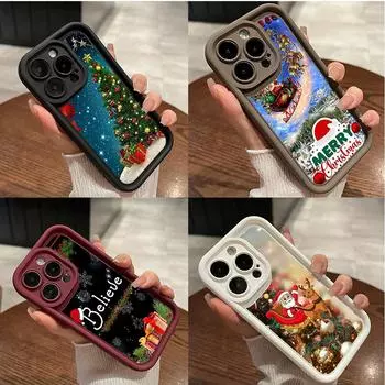 Мягкий чехол Sky Eye Ladder для Samsung A06 A15 A25 A35 A55 A14 A24 S23 S24 FE Все модели Samsung Чехлы для телефонов Чехол NY41 Санта-Клаус Рождественская елка Samsung A03