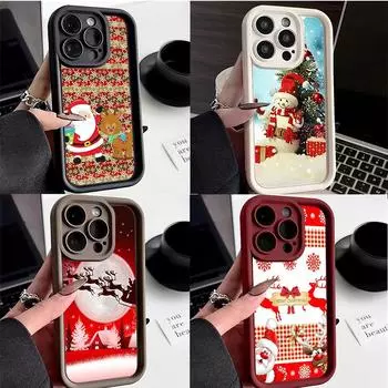 Мягкий чехол Sky Eye Ladder для Xiaomi 14T Redmi 13c 14c Note 11 12 13 Pro Все модели Xiaomi Redmi Чехлы для телефонов NY39 Новый год Счастливого Рождества Санта-Клаус Xiaomi 11 Lite 5G NE