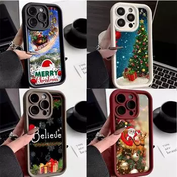 Мягкий чехол Sky Eye Ladder для Xiaomi 14T Redmi 12c 13c 14c Note 11 12 13 Pro Все модели Xiaomi Redmi Чехлы для телефонов NY41 Санта-Клаус Рождественская елка Xiaomi 11 Lite 5G NE