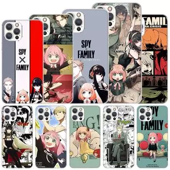 Мягкий чехол SPYFAMILY с аниме для iPhone 11 12 13 Mini 14 Pro Max Apple Phone Cover X XS XR SE 7 Plus 8 + 6 6S 5S Funda Coque iPhone 11