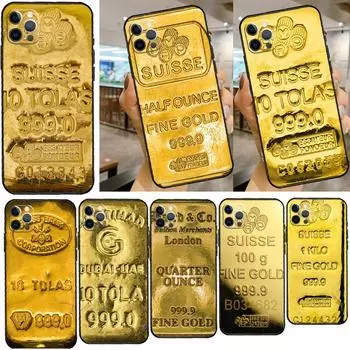 Мягкий чехол Swiss Fine Gold для iPhone 13 Pro Max 12 mini 11 Pro Max 6 7 8 Plus XS XR XS Max SE 2020 iphone 5 5S