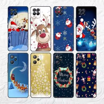 Мягкий чехол TPU для Realme 8 C21 9 Pro 8i 9i GT Neo 3 2 C3 7 6 C21Y C15 C11 C35 силиконовый чехол для телефона мультяшный рождественский милый Realme GT Neo 3