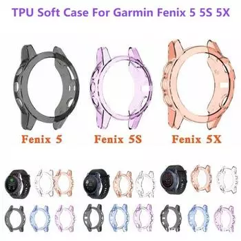 Мягкий чехол TPU для умных часов Garmin Fenix 5X 5 5S plus, силиконовый чехол-бампер для Fenix5 5S 5X, защитный чехол, аксессуар For Fenix 5 5plus прозрачный