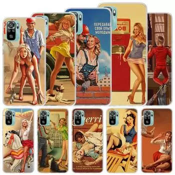 Мягкий чехол в стиле пин-ап для Xiaomi Redmi Note 11S 10S 11 10, чехол для телефона 11T 11E Pro 9 9S 8 8T 9T 7 6 5 4X, чехол Redmi Note 11S 4G