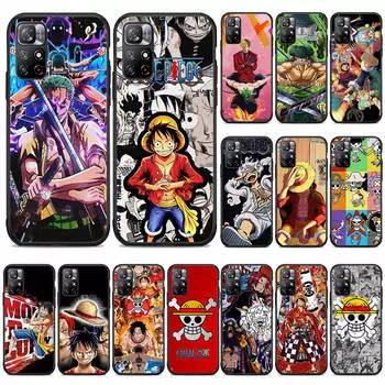 Мягкий черный чехол BW-2 Anime One Piece для iPhone XR 14 15 11 12 13 6 7 8 X XS Pro Max Samsung S22 S23 S21 S24 FE Ultra S8 Plus