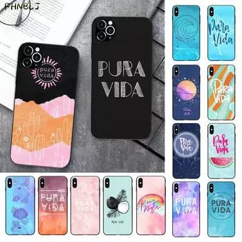 Мягкий черный чехол для телефона «Испанский Pura Vida» для iPhone 13 11 pro XS MAX 8 7 6 6S Plus X 5 5S SE 2020 XR iphone 5 5s SE
