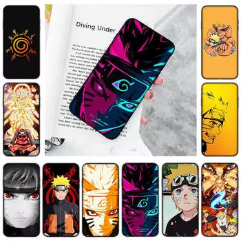 Мягкий черный чехол JW58 Naruto для iPhone 16 15 Plus 14 13 Pro 8 SE XR XS Max P30 Nova 5T Y5P Y6 Y7 Y8P Y9 Realme C30 C33 C31 VIVO Y36 V27 VIVO Y10 4G аэро
