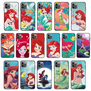 Мягкий черный чехол KK-28 Mermaid для iPhone XR 14 15 11 12 13 6 7 8 X XS Pro Max S8 Plus Samsung S22 S23 S21 S24 FE Ultra Samsung S24 Ultra капри