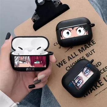 Мягкий черный силиконовый чехол для Apple Airpods Pro 2 1 3, аниме-фигурки, глаза, Midoriya Bakugou, Levi Eren, чехол для наушников, чехлы для Airpod