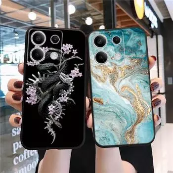 Мягкий черный силиконовый чехол для телефона с рисунком кошки и животного для Xiaomi Redmi Camera, противоударный защитный резиновый бампер для Redmi Note 13 Pro 13C, чехлы Xiaomi Poco X3