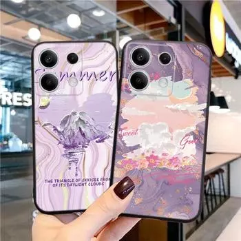 Мягкий черный силиконовый чехол для телефона с рельефным цветочным узором для Samsung Galaxy A55 A54 A34 S24 Xiaomi Redmi Note 13 Pro, противоударный защитный чехол для камеры Samsung Galaxy S23