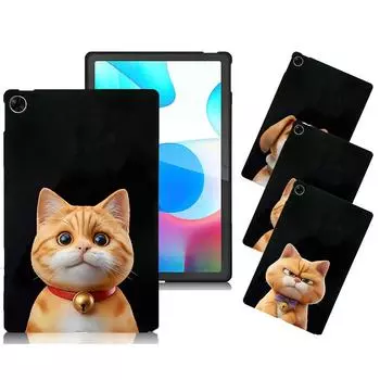 Мягкий черный защитный чехол TPU с рисунком щенка и кота для OPPO Realme Pad 10,4 дюйма/OPPO Realme Pad 5G, противоударный чехол для планшета Realme Pad/Pad 5G 104