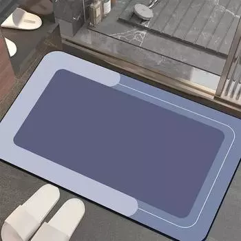 Мягкий диатомовый грязепоглощающий коврик для пола, нескользящий коврик для ванной комнаты, быстросохнущий декоративный коврик для ног 60 * 90cm