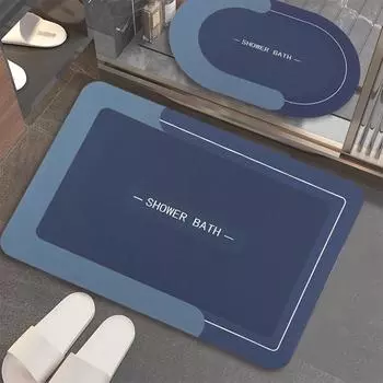 Мягкий диатомовый коврик с контрастным принтом, впитывающий грязь, нескользящий коврик для ванной комнаты, быстросохнущий коврик для ванной комнаты, коврик для двери 40 * 60 cm