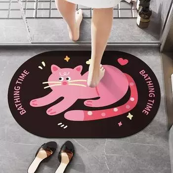 Мягкий диатомовый коврик, впитывающий грязь, нескользящий, быстросохнущий, коврик для двери в ванную, утолщенный, износостойкий, коврик для ног в ванную, коврик для входа 40 * 60Cm [Diatom Mud]