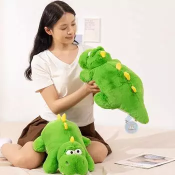 Мягкий динозавр, успокаивающая плюшевая игрушка, наполненная креативным динозавром, кукла для детей, мальчиков, детей, подарок на день рождения, Рождество, украшение комнаты 53cm зелёный
