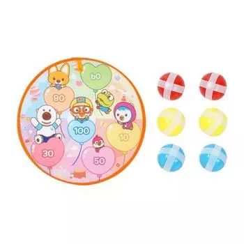 Мягкий двухсторонний дротик Bunnyland Pororo + 3 вида липких шариков x 2 шт., популярная корейская игра