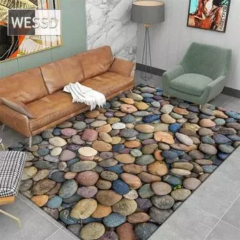 Мягкий фланелевый коврик с принтом под камень для комнат и прихожей 40x60cm 1pcs