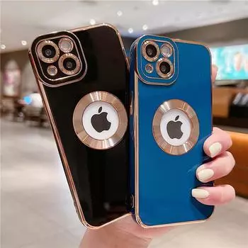 Мягкий гальванический защитный чехол для телефона для Iphone 13 11 12 Pro Max Xs Max Xr X 7 8 Plus 11 для Apple, бампер с отверстием For iPhone SE 2020