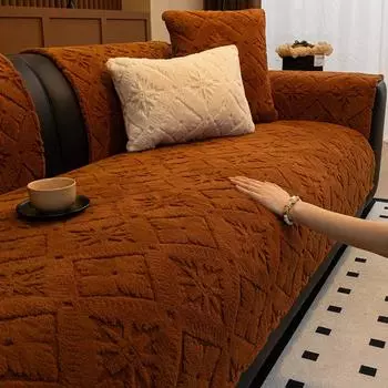 Мягкий хлопковый бархат и нескользящий утолщенный чехол для дивана, плюш, чехол для дивана в гостиной, универсальное однотонное полотенце, сиденье 70x70