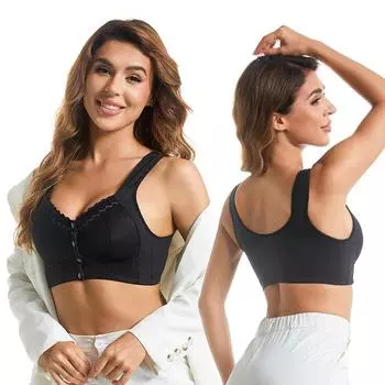Мягкий хлопковый бюстгальтер с застежкой спереди для женщин среднего и пожилого возраста, новый кружевной безободковый бюстгальтер очень большого размера 36/80 абрикосовый