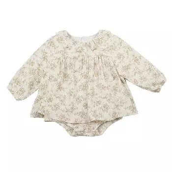 Мягкий хлопковый комбинезон для маленьких девочек, милый комбинезон с длинными рукавами и цветочным принтом, одежда для маленьких девочек 66