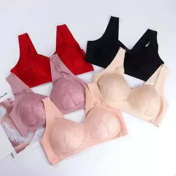 Мягкий хлопковый латексный бюстгальтер без стального кольца, дышащий, большого размера, красивый, со сборкой сзади, регулирующийся, бесшовный, сексуальный бюстгальтер для женщин 36 yards/80 чёрный