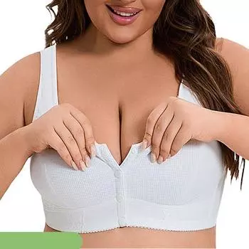 Мягкий хлопковый тонкий бюстгальтер с застежкой на пуговицы спереди, кружевной бюстгальтер на косточках, свободный бюстгальтер, женский легкий дышащий мягкий бюстгальтер, собирающийся вместе 36/80 абрикосовый