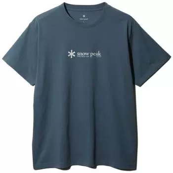 Мягкий хлопок Snow Peak с логотипом, короткий рукав, размер TL, цвет сланцево-синий, TS 24su20104sb