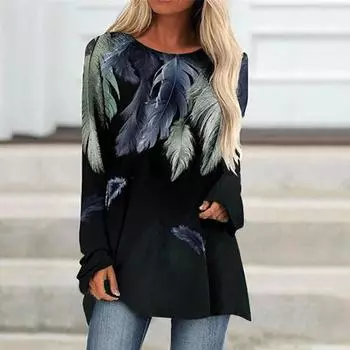 Мягкий и дружелюбный, новинка 2023 года, женский модный и повседневный пуловер с круглым вырезом и длинными рукавами, качественная одежда 3XL