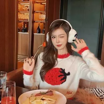 Мягкий и клейкий пуловер для женщин, осенне-зимний пуловер с круглым вырезом, вязаный короткий свитер, женский топ