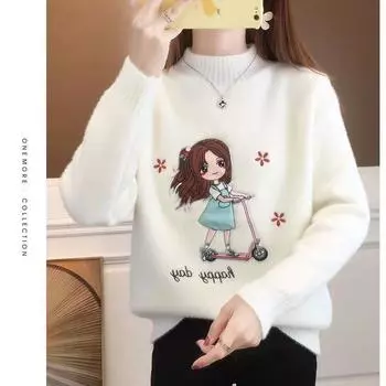 Мягкий и теплый женский кашемировый свитер с воротником из искусственной норки one size розовый