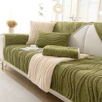 Мягкий и толстый чехол для диванной подушки на зиму - Современный простой и нескользящий дизайн - Чехол для сиденья дивана 110*110cm