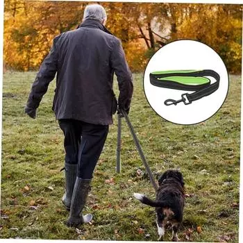 Мягкий и толстый поводок для собак с двумя ручками длиной 1,5 м, высококачественные нейлоновые двойные мягкие ручки для средних, больших или очень больших собак красный/чёрный