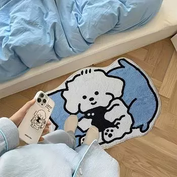 Мягкий и удобный коврик для ванной, впитывающий и нескользящий, моющийся, удобный и безопасный в ванной комнате или гостиной синий