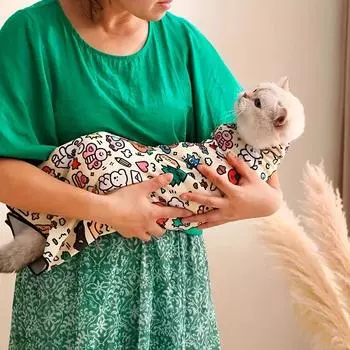 Мягкий и устойчивый к царапинам чехол для ухода за кошками Chatoll - защитный чехол из полиэстера для домашних животных, облегчающий прием лекарств и чистку 35cm белый