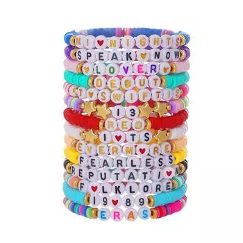 Мягкий керамический браслет День независимости Многослойный браслет с бусинами Плетеный браслет белый