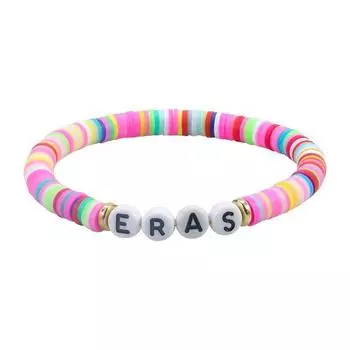 Мягкий керамический браслет с алфавитом, красочные бусины, эластичная веревка, украшения для рук разноцветный