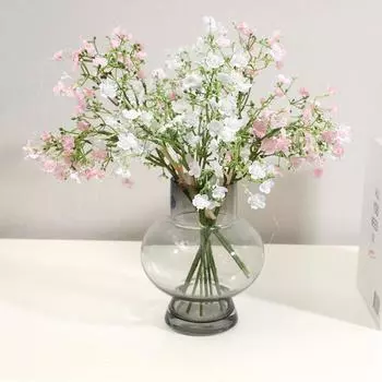 Мягкий клей 3 пучка, полные звезд, имитация цветочного букета, украшение для дома, гостиной, цветок, мягкая установка, инженерия, искусственный цветок 35cm белый